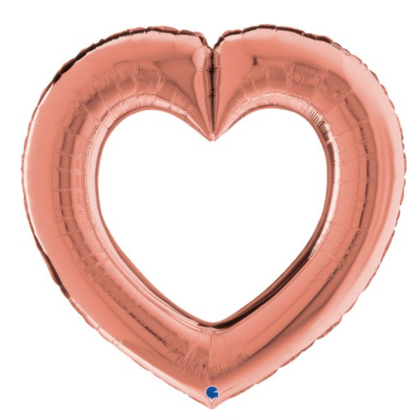 XXL Folienballon Herz - Goldenes Herz, innen leer - 104cm